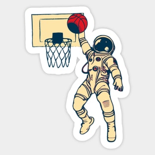 Astronaut Dunking Basketball Sticker